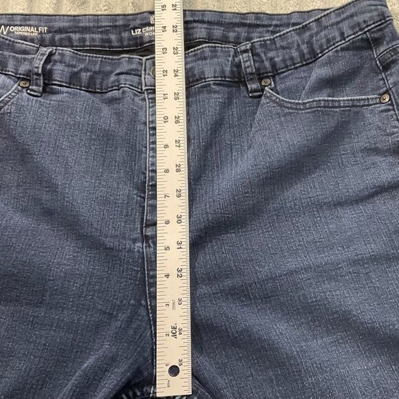 Liz Claiborne‎ Jeans Womens 20W Original Fit Tapered Leg Blue Med Wash Stretch - Picture 8 of 9